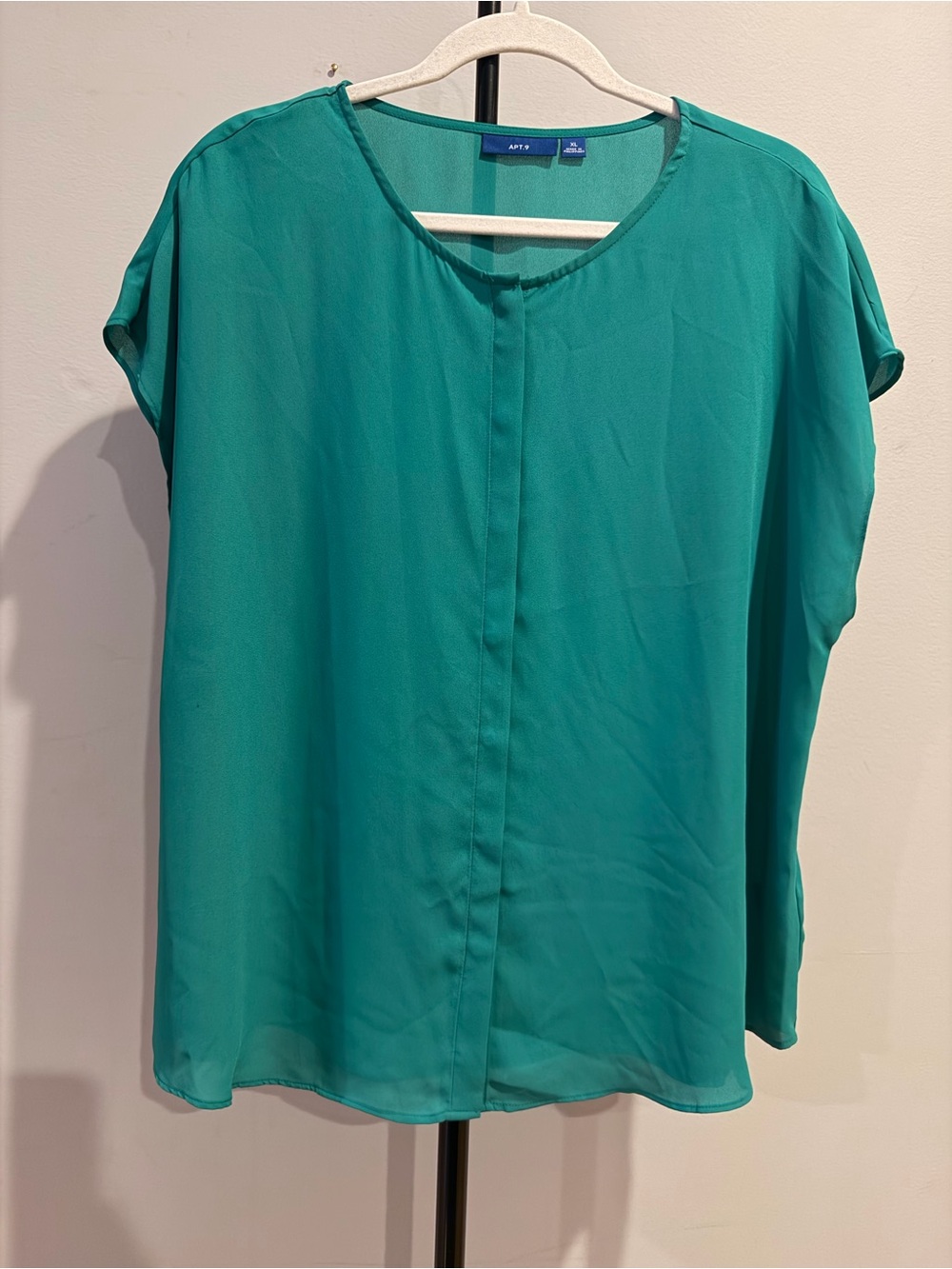Apt. 9 Teal Green Short Sleeve Blouse
